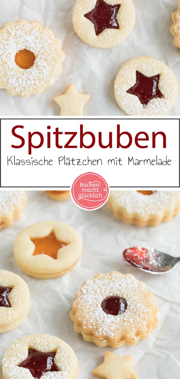 Bei den herrlich mürben Spitzbuben von Oma läuft mir jedes Mal das Wasser im Mund zusammen. Das Rezept für die mit Marmelade gefüllten Weihnachtsplätzchen ist dabei ganz einfach. 