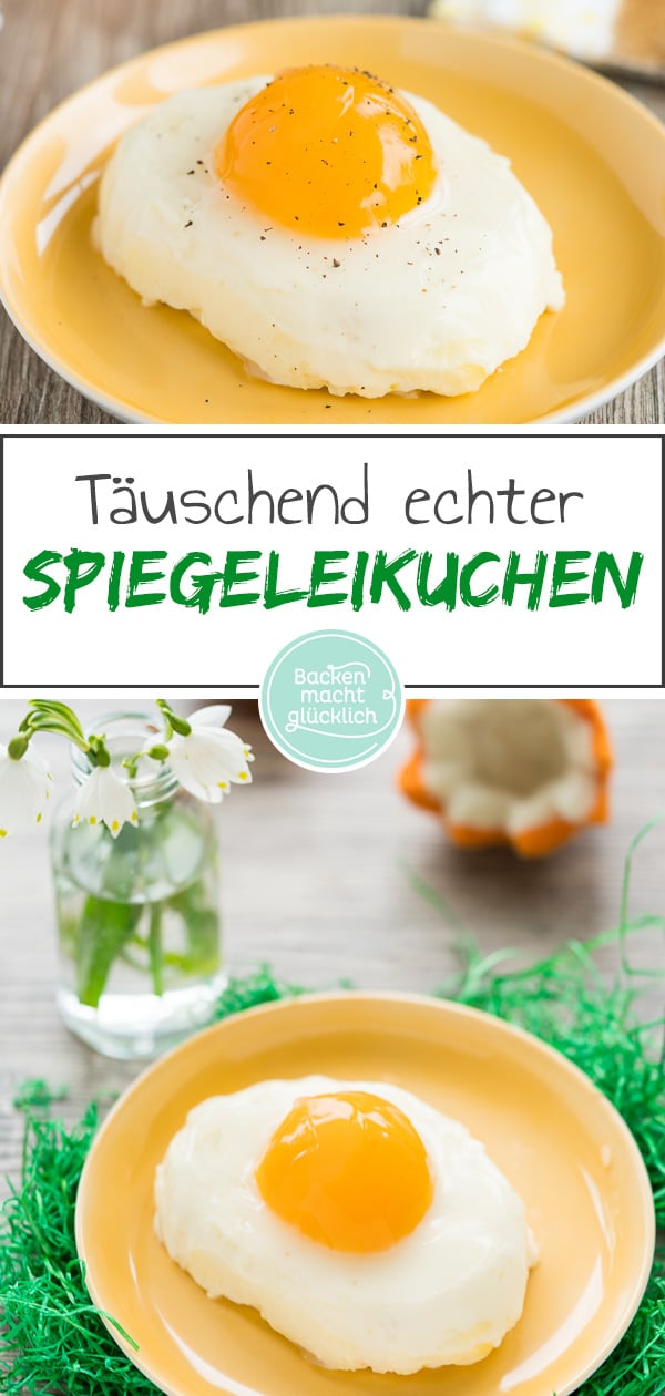 Dieser Spiegeleikuchen mit Aprikose oder Pfirsich sieht täuschend echt aus! Ein super Osterrezept vom Blech! Mit dem Spiegeleier-Kuchen macht ihr definitiv nichts falsch!