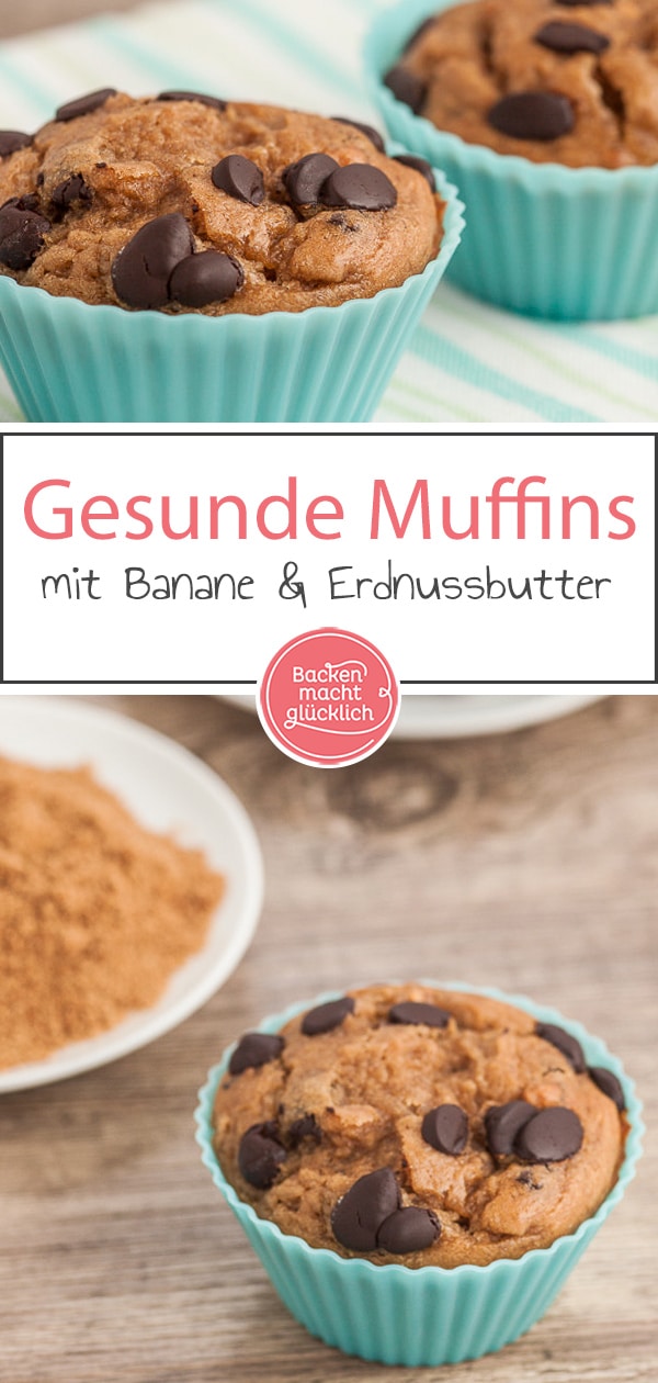 Auf der Suche nach gesunden und fettarmen Muffins? Dieses Rezept für saftige Bananen-Schoko-Muffins ohne weißen Zucker ist super einfach. Total lecker! #muffins #lowfat #bananenmuffins #kokosblütenzucker #backenmachtglücklich