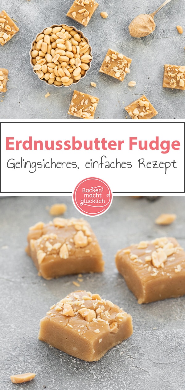 Lust auf unglaublich cremiges Fudge mit Erdnüssen? Dieses Peanut Butter Fudge Rezept ist super schnell & einfach gemacht.