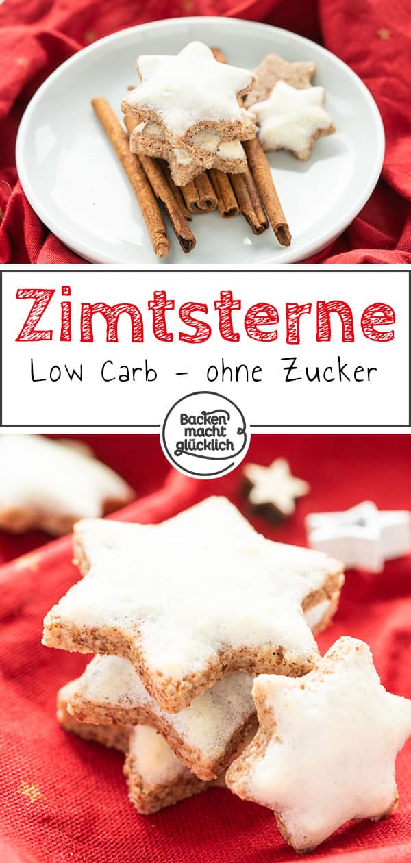 Diese Low Carb Zimtsterne ohne Zucker, Gluten und Fructose sind die perfekte Alternative für alle, die auch zu Weihnachten gesund schlemmen wollen. Tolles Rezept für Zuckerfreie Low Carb Zimtsterne.