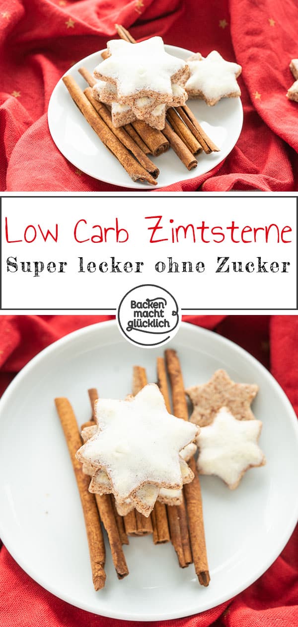 Diese Low Carb Zimtsterne ohne Zucker, Gluten und Fructose sind die perfekte Alternative für alle, die auch zu Weihnachten gesund schlemmen wollen. Tolles Rezept für Zuckerfreie Low Carb Zimtsterne.