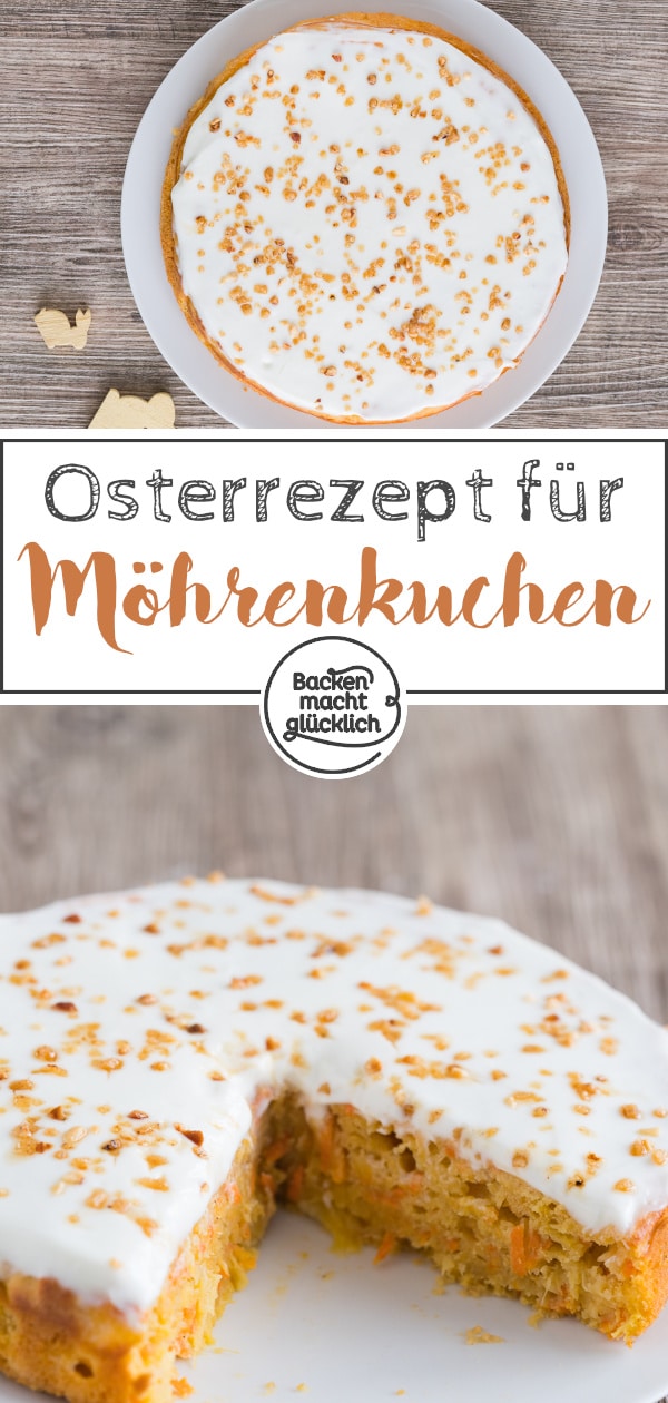 Sehr saftiger, fettarmer Rüblikuchen ohne Nüsse - so lecker kann ein kalorienarmer und zuckerfreier Möhrenkuchen sein!