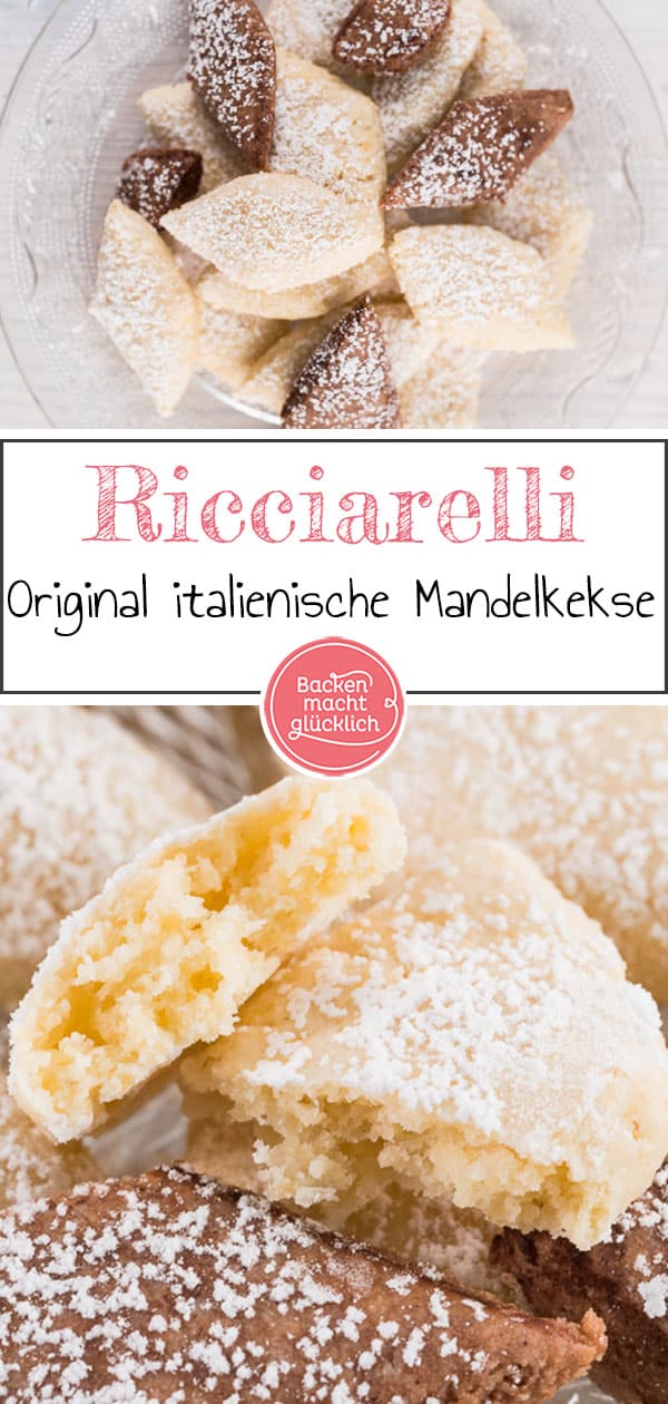 Ricciarelli di Siena sind feinste Mandelkekse mit weichem Kern. Ein tolles Original Ricciarelli-Rezept für das wunderbare Festtagsgebäck aus Italien!