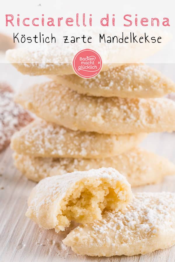 Ricciarelli di Siena sind feinste Mandelkekse mit weichem Kern. Ein tolles Original Ricciarelli-Rezept für das wunderbare Festtagsgebäck aus Italien!