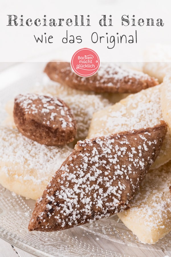 Ricciarelli di Siena sind feinste Mandelkekse mit weichem Kern. Ein tolles Original Ricciarelli-Rezept für das wunderbare Festtagsgebäck aus Italien!