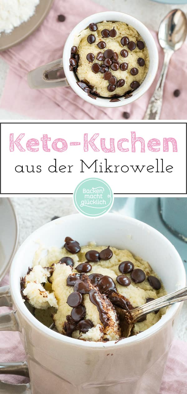 Dieser Tassenkuchen ohne Mehl und Zucker ist innerhalb weniger Minuten fertig. Der schnelle Low Carb Tassenkuchen aus der Mikrowelle ist genau das Richtige für den spontanen Süßhunger!