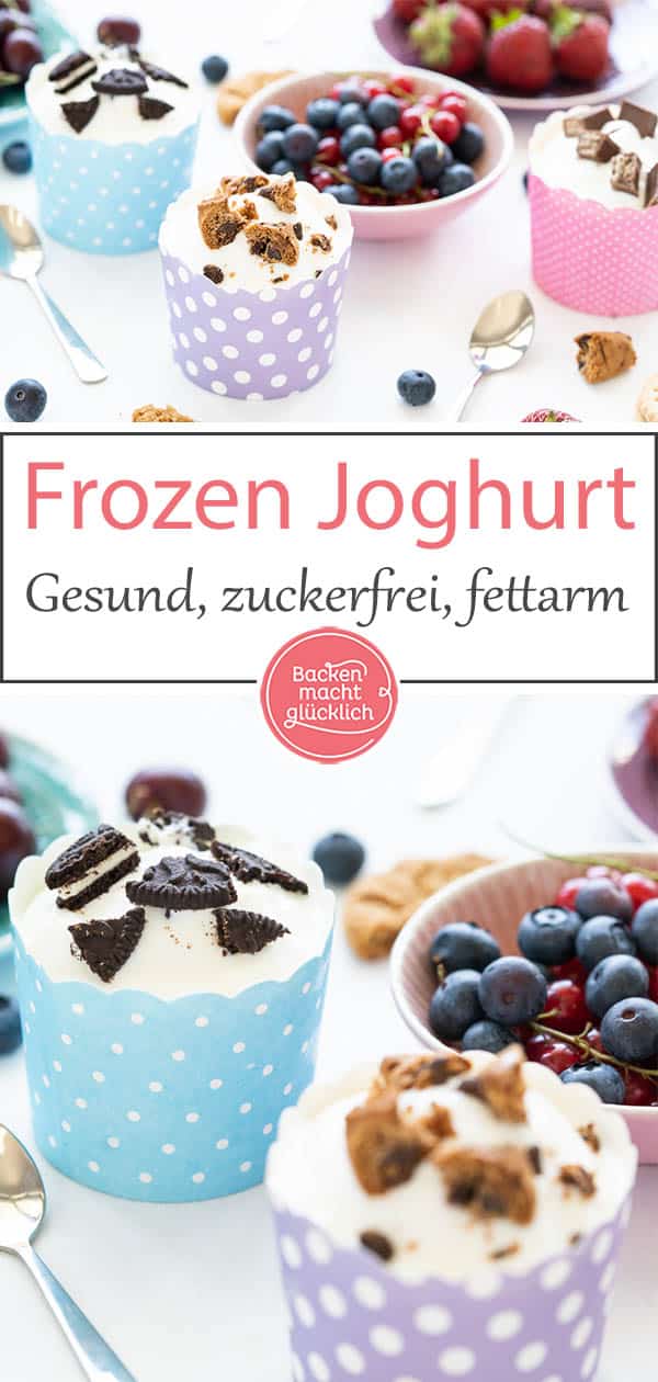 Gesunder Frozen Joghurt: Dieser köstliche Frozen Joghurt ist blitzschnell gemacht. Das Frozen-Yogurt-Rezept ohne Zucker, Ei und Sahne ist gesund, fettarm und kalorienarm.