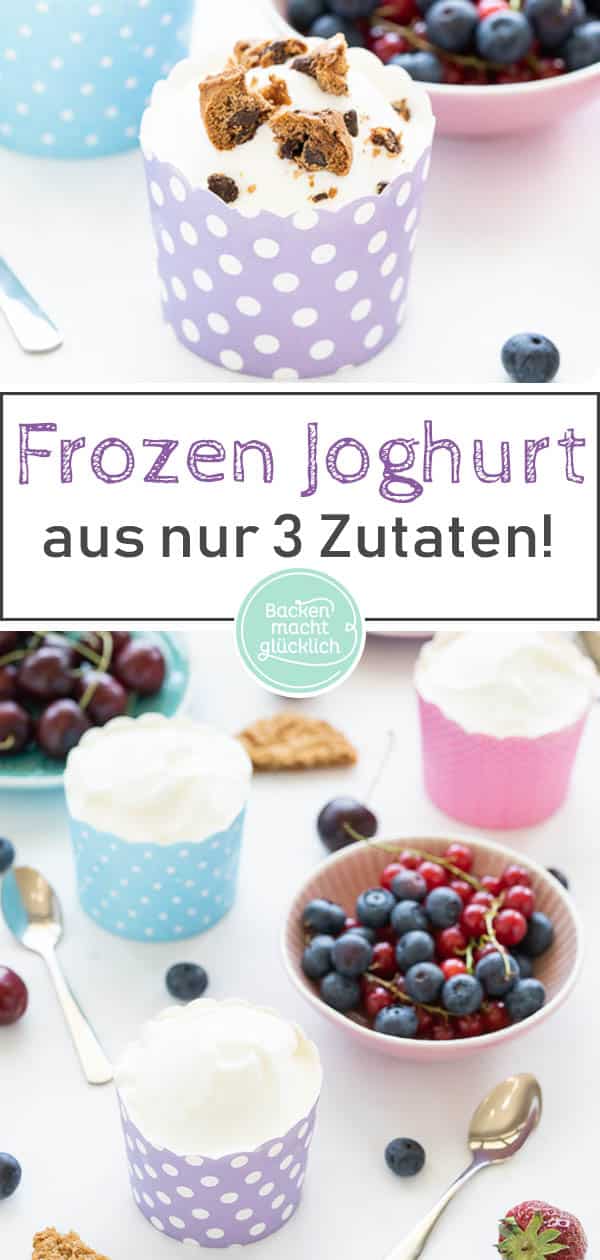 Gesunder Frozen Joghurt: Dieser köstliche Frozen Joghurt ist blitzschnell gemacht. Das Frozen-Yogurt-Rezept ohne Zucker, Ei und Sahne ist gesund, fettarm und kalorienarm.
