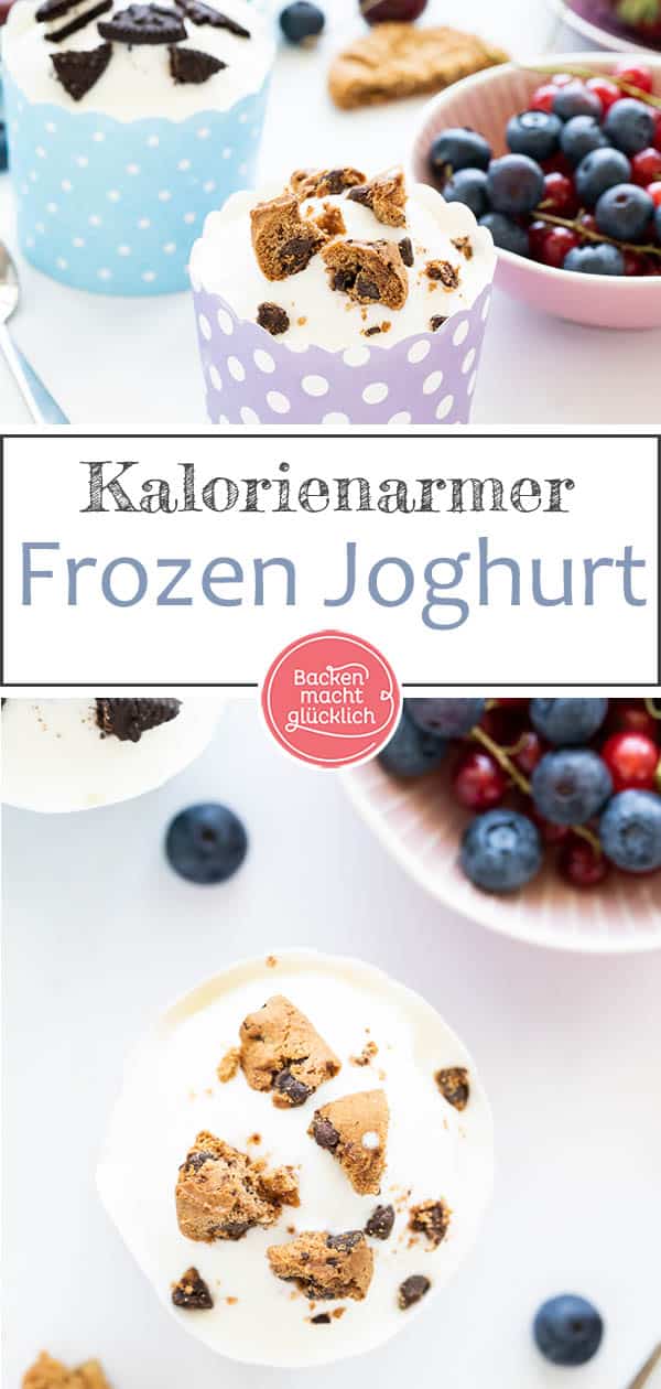 Gesunder Frozen Joghurt: Dieser köstliche Frozen Joghurt ist blitzschnell gemacht. Das Frozen-Yogurt-Rezept ohne Zucker, Ei und Sahne ist gesund, fettarm und kalorienarm.