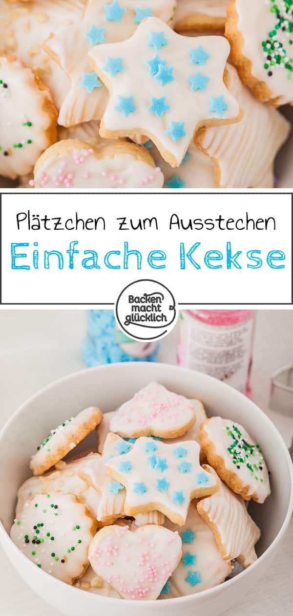 Einfache Weihnachtsplätzchen zum Ausstechen werden total unterschätzt. Einem Plätzchenteller ohne “Ausstecherle” fehlt einfach etwas… Mit diesem einfachen Rezept gelingen euch garantiert schöne einfache und leckere Weihnachtskekse. Außerdem sind die einfachen Weihnachtsplätzchen ideal zum Backen mit Kindern.