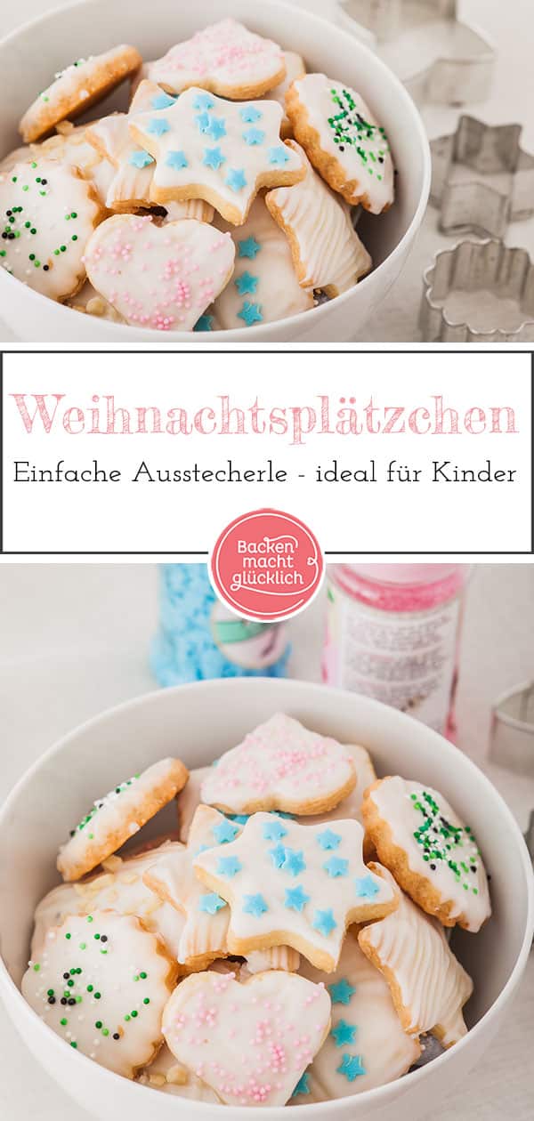 Einfache Weihnachtsplätzchen zum Ausstechen werden total unterschätzt. Einem Plätzchenteller ohne “Ausstecherle” fehlt einfach etwas… Mit diesem einfachen Rezept gelingen euch garantiert schöne einfache und leckere Weihnachtskekse. Außerdem sind die einfachen Weihnachtsplätzchen ideal zum Backen mit Kindern.