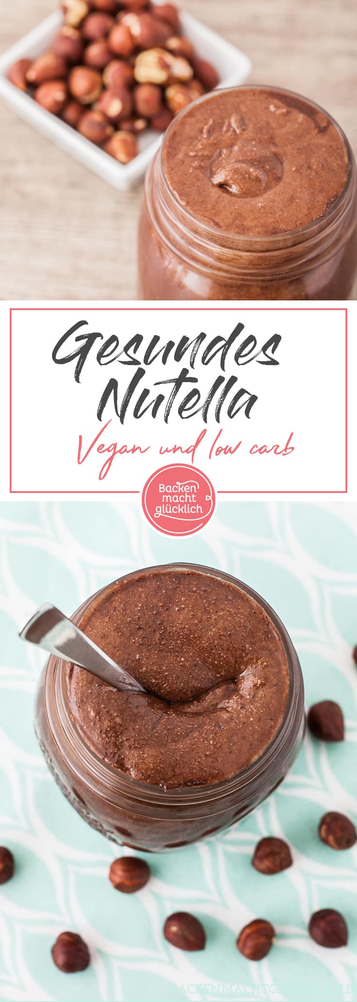 Gesundes Nutella selbermachen: Mit diesem einfach Rezept für Nuss-Nougat-Creme funktioniert´s! Egal, ob als Low Carb Nutella, veganes Nutella, zuckerfrei oder ohne Nüsse