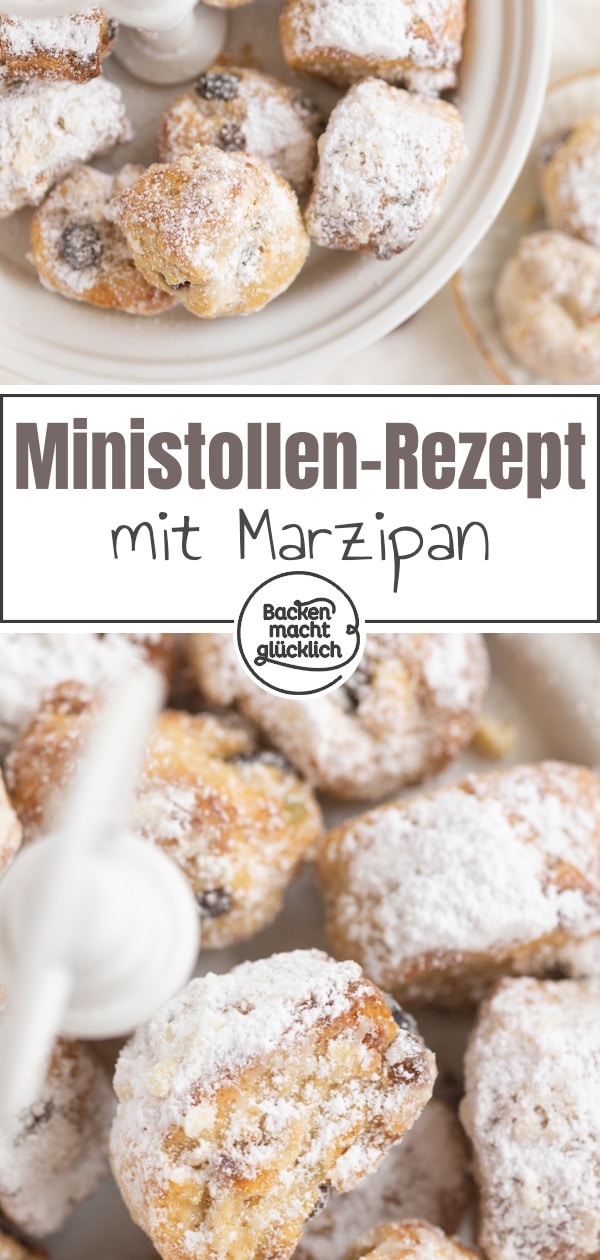 Omas Stollenkonfekt selber machen ist so einfach! Diese leckeren Ministollen mit Marzipan werden super saftig.