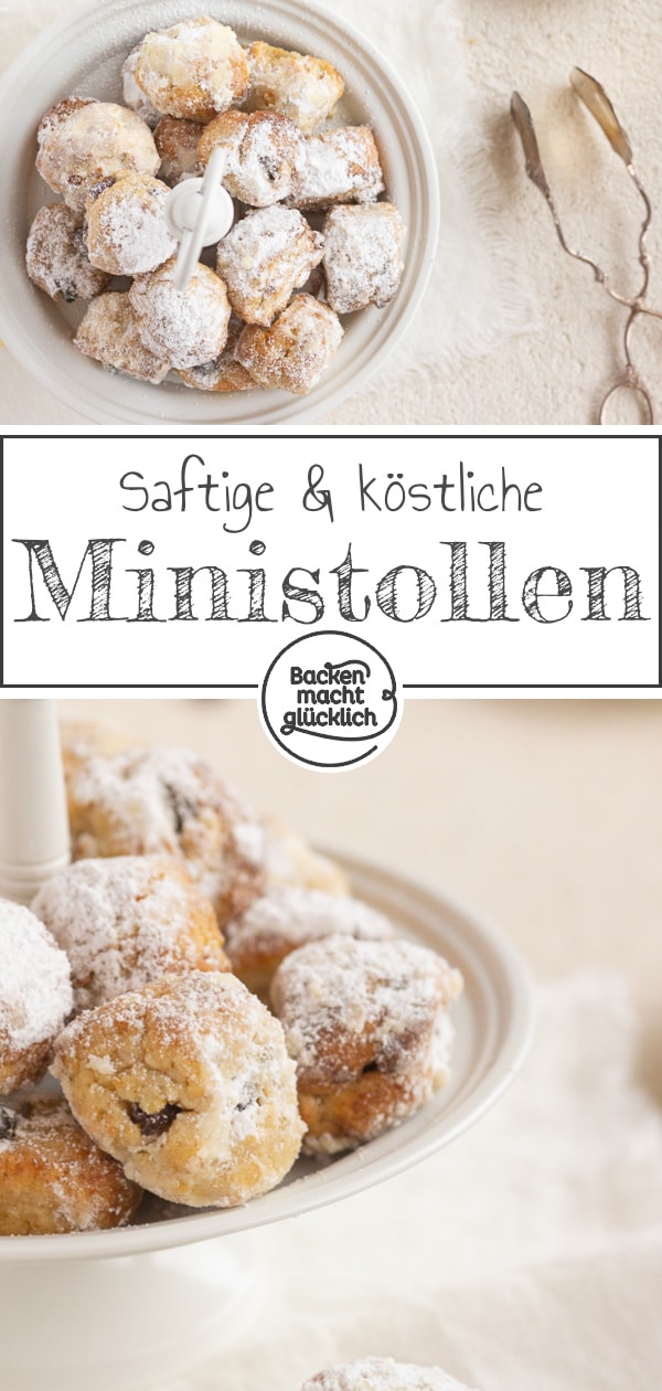 Omas Stollenkonfekt selber machen ist so einfach! Diese leckeren Ministollen mit Marzipan werden super saftig.