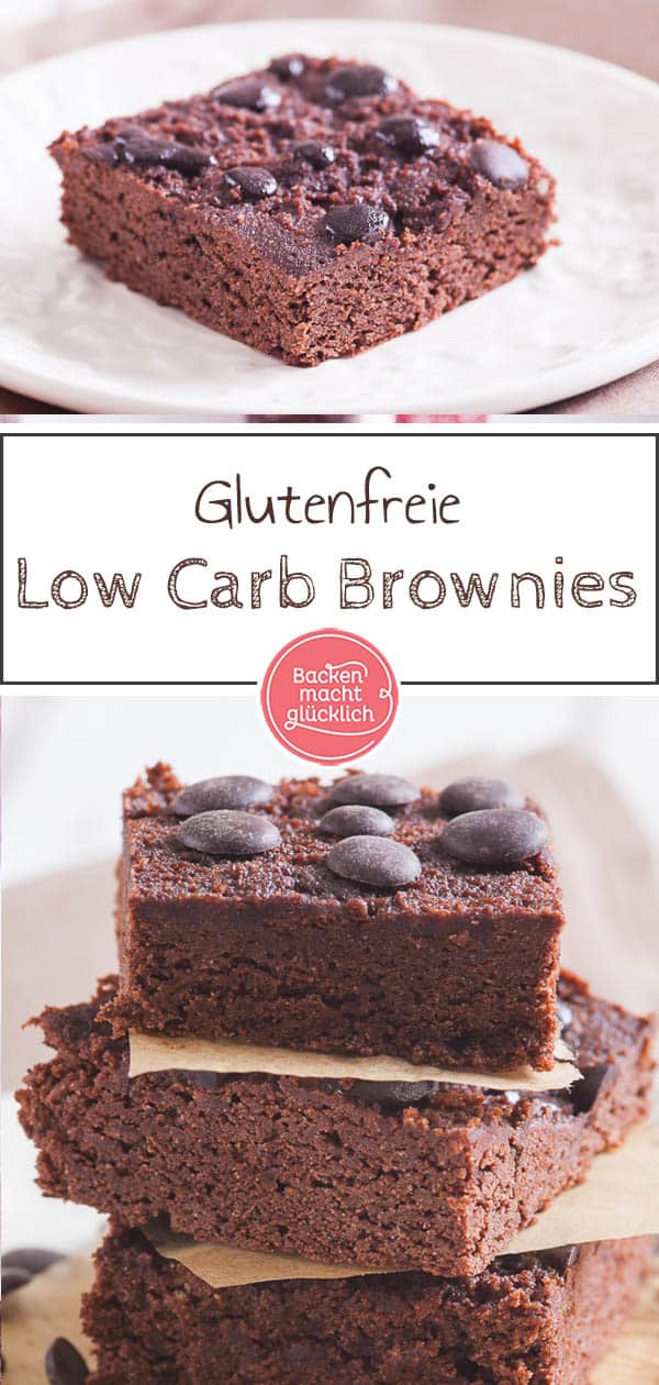 Dass Backen auch ganz ohne Zucker geht, beweisen diese köstlichen Low Carb Brownies. Statt Weizenmehl und Zucker kommen bei den köstlichen Schoko-Brownies nämlich Mandelmehl und Xylit zum Einsatz. Das Ergebnis überzeugt auf ganzer Linie! #brownies #lowcarb #ohnezucker #glutenfrei #gesund #backenmachtglücklich