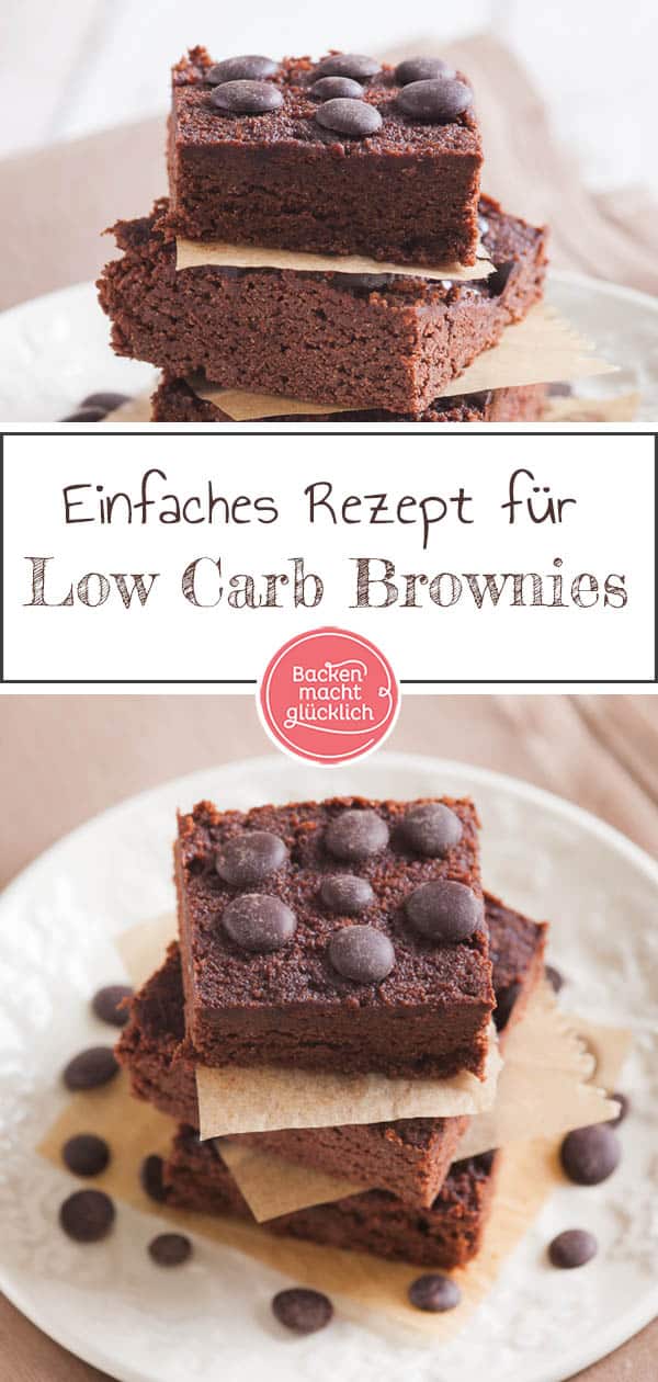 Dass Backen auch ganz ohne Zucker geht, beweisen diese köstlichen Low Carb Brownies. Statt Weizenmehl und Zucker kommen bei den köstlichen Schoko-Brownies nämlich Mandelmehl und Xylit zum Einsatz. Das Ergebnis überzeugt auf ganzer Linie! #brownies #lowcarb #ohnezucker #glutenfrei #gesund #backenmachtglücklich