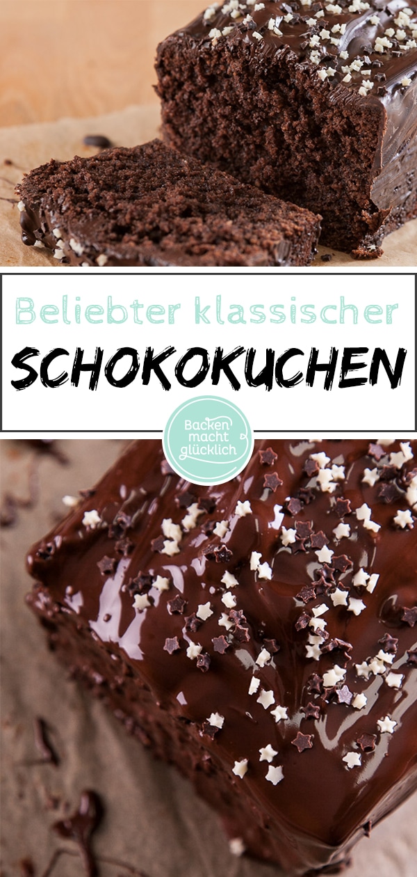 Dieser einfache, schnelle Schokokuchen aus der Kastenform wird herrlich flaumig, schokoladig und saftig. Omas klassischer Schokoladenkuchen kommt einfach immer gut an! 