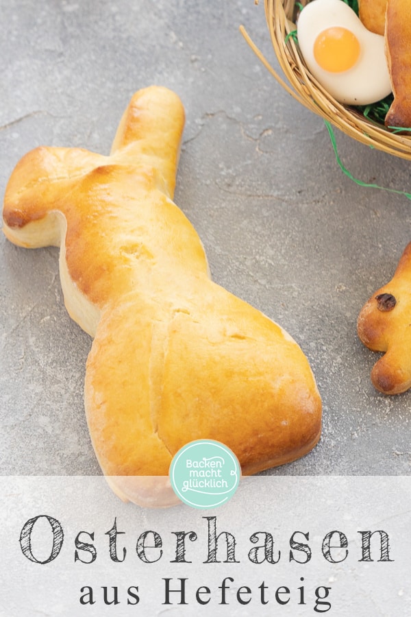 Diese Osterhasen aus gelingsicherem Hefeteig eignen sich wunderbar fürs gemeinsame Backen mit der Familie. Die Hefehasen schmecken garantiert allen.