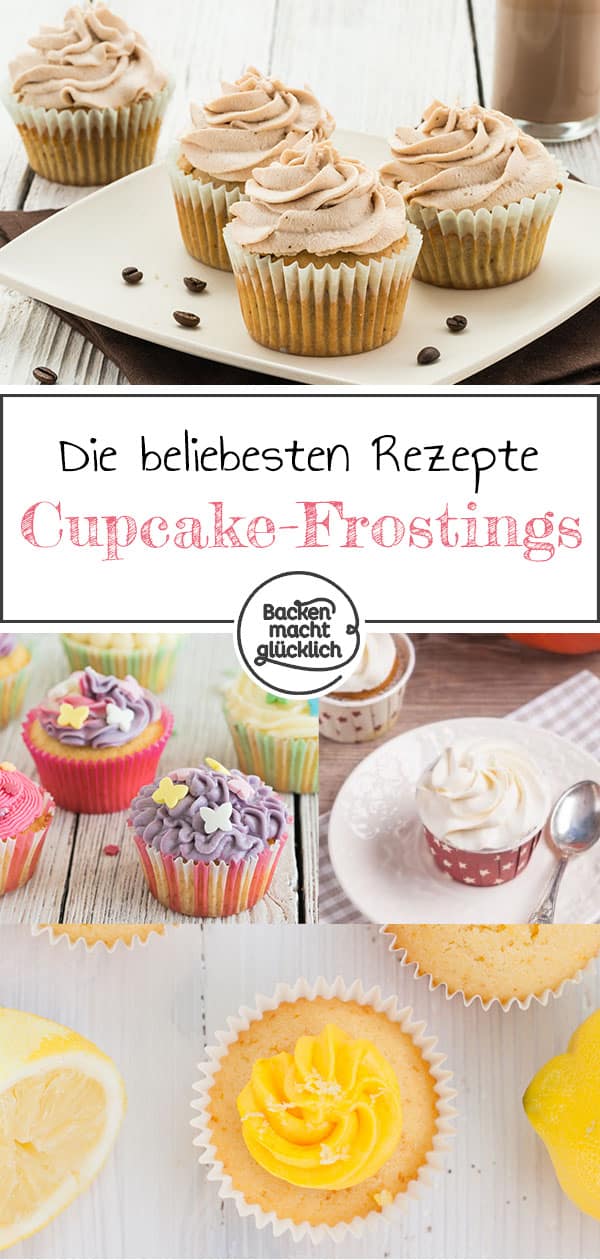 Eine Sammlung meiner liebsten Rezepte für Cupcake-Frostings. Hier findet ihr Frostings und Toppings für Cupcakes von üppig bis leicht, von Buttercreme bis Schokoladenganache. Bei dieser Sammlung der besten Cupcake Frostings ist garantiert für jeden Anlass was dabei.