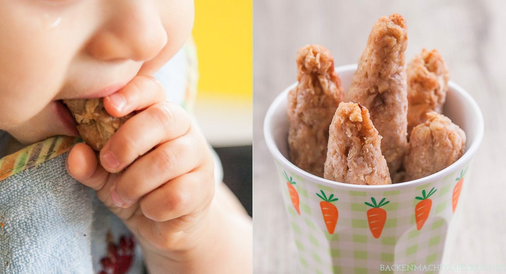 Einfaches Rezept für gesunde Dinkelstangen. Die schnellen Dinkelstangen eignen sich super als Snack für das Beikostalter. Die Babystangen bestehen nur aus guten Zutaten und sind zuckerfrei.