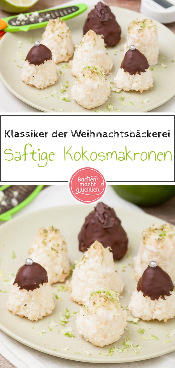 Kokosmakronen sind ein absoluter Klassiker in der Weihnachtsbäckerei. Wenn die Kokosmakronen gut gemacht sind, sind sie schön weich und saftig. So wie diese für mich besten Kokosmakronen. Einfach, unkompliziert, sehr variabel. Und natürlich sind die saftigen Kokosmakronen richtig lecker! 