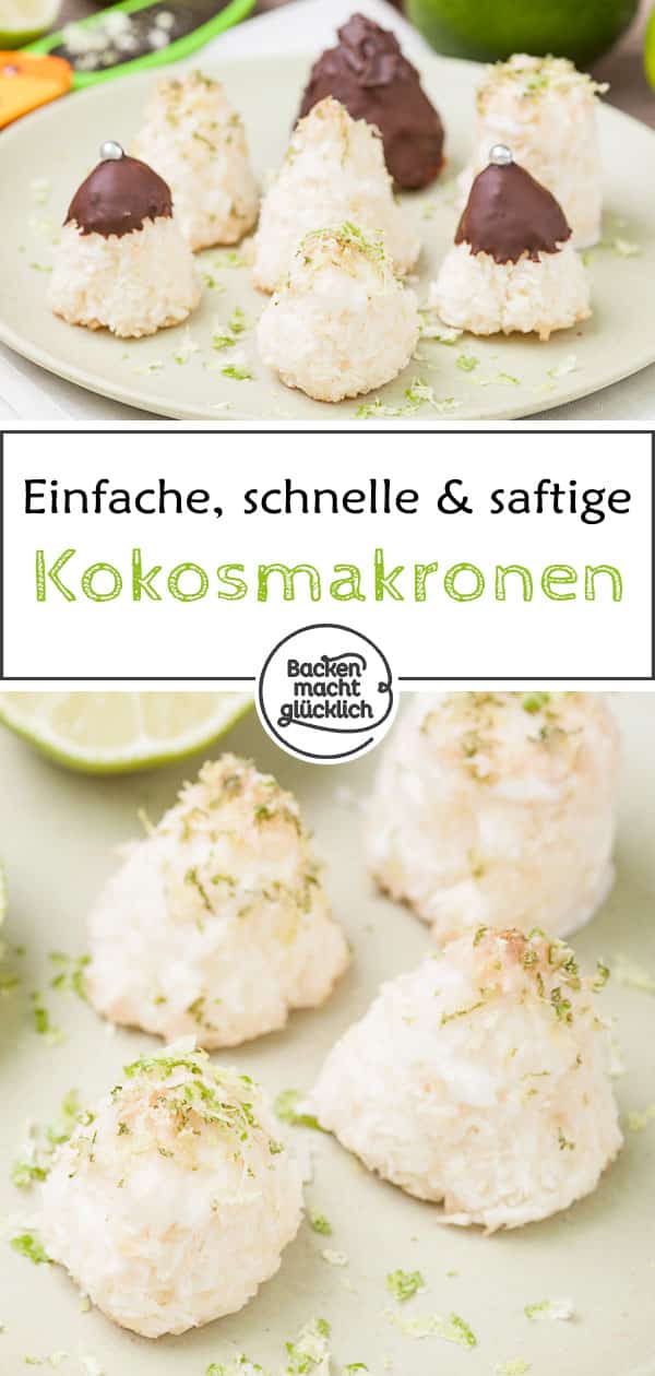 Kokosmakronen sind ein absoluter Klassiker in der Weihnachtsbäckerei. Wenn die Kokosmakronen gut gemacht sind, sind sie schön weich und saftig. So wie diese für mich besten Kokosmakronen. Einfach, unkompliziert, sehr variabel. Und natürlich sind die saftigen Kokosmakronen richtig lecker! 