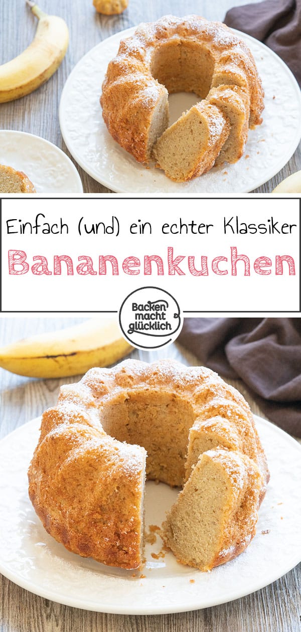 Dieses Bananenkuchen-Grundrezept ist kinderleicht und lässt sich gut abwandeln. Der einfache Bananenkuchen ist ein absoluter Kuchenklassiker. Zurecht, denn der Bananenkuchen schmeckt einfach immer!