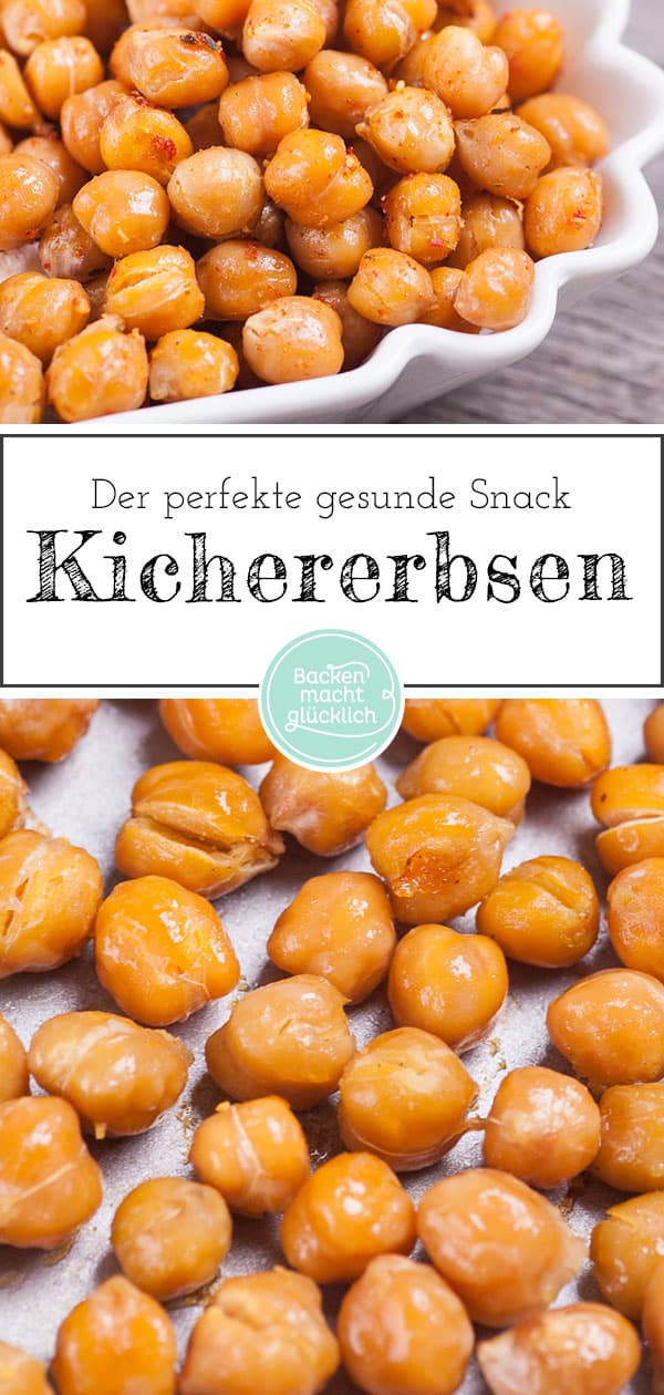 Tolles Rezept für würzige Kichererbsen. Die gerösteten Kichererbsen sind ein schneller, einfacher Snack aus dem Backofen. Die Kichererbsen sind ein toller Snack für alle, die gerne gesund knabbern wollen!