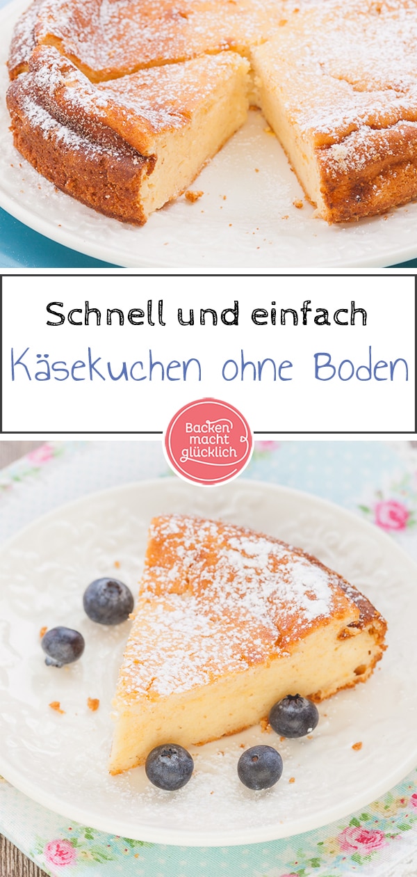 Dieser cremige Käsekuchen ohne Boden katapultiert uns jedesmal von 0 auf 100 in den Genusshimmel. Beim Käsekuchen ohne Boden lenken weder Mürbteig noch Keksbrösel ab, da kann man sich voll auf die wunderbare Konsistenz und das feine Zitronen-Aroma des Quarkkuchens konzentrieren.