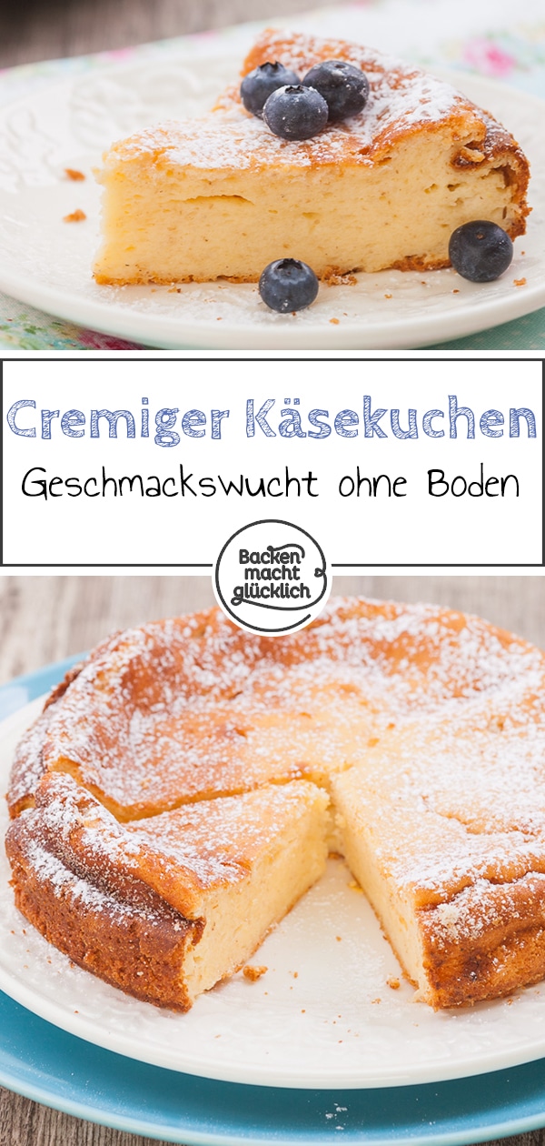 Dieser cremige Käsekuchen ohne Boden katapultiert uns jedesmal von 0 auf 100 in den Genusshimmel. Beim Käsekuchen ohne Boden lenken weder Mürbteig noch Keksbrösel ab, da kann man sich voll auf die wunderbare Konsistenz und das feine Zitronen-Aroma des Quarkkuchens konzentrieren.