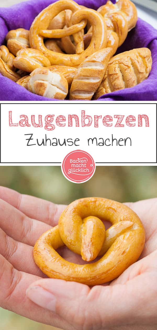 Es geht doch nichts über eine Breze wie frisch vom Bäcker, oder? Die könnt ihr mit ungefährlichem Backnatron auch sicher und einfach Zuhause machen. Funktioniert ebenso mit anderem Laugengebäck wie Laugenstange oder Laugenbrötchen. #brezel #laugengebäck #laugenstange #backenmachtglücklich