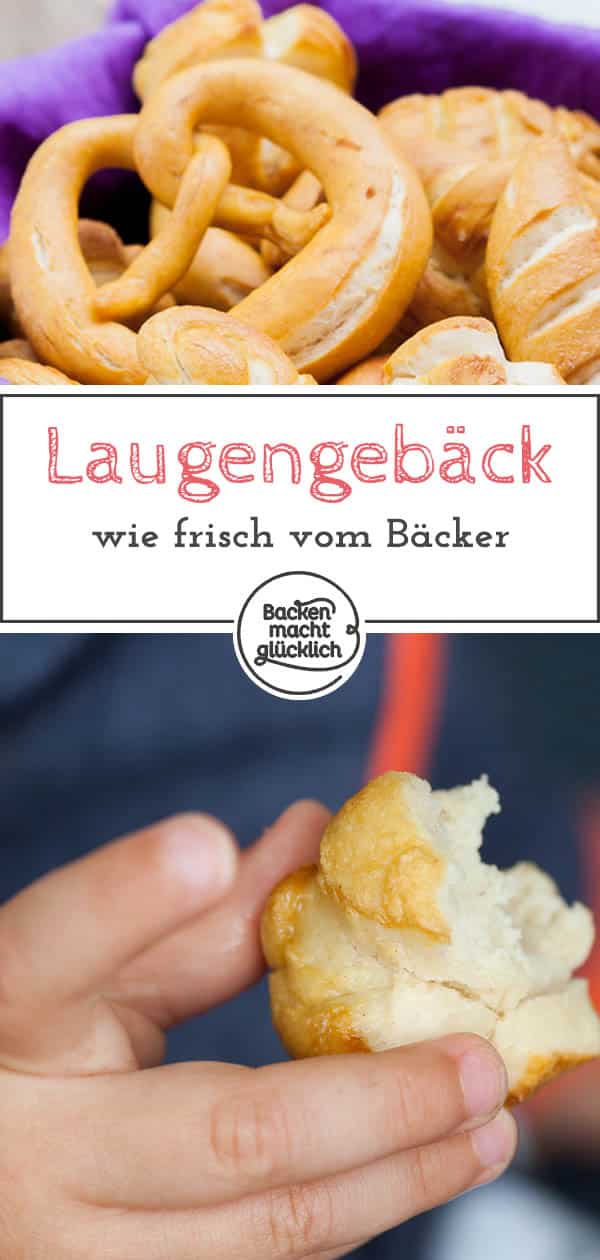 Es geht doch nichts über eine Breze wie frisch vom Bäcker, oder? Die könnt ihr mit ungefährlichem Backnatron auch sicher und einfach Zuhause machen. Funktioniert ebenso mit anderem Laugengebäck wie Laugenstange oder Laugenbrötchen. #brezel #laugengebäck #laugenstange #backenmachtglücklich