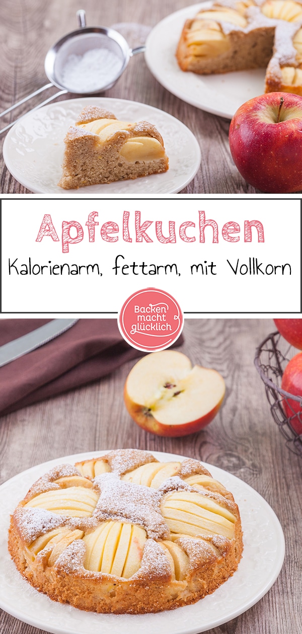 Omas Apfelkuchenrezept leicht gemacht: Dieser gesunde Apfelkuchen ist für alle, die der Duft von gebackenen Äpfeln und Zimt an ihre Kindheit erinnert. Grundlage des gesunden Apfelkuchen ist ein uraltes Rezept. Mit einigen Anpassungen wurde der Vollkorn-Apfelkuchen zuckerarm, fettarm und kalorienarm.