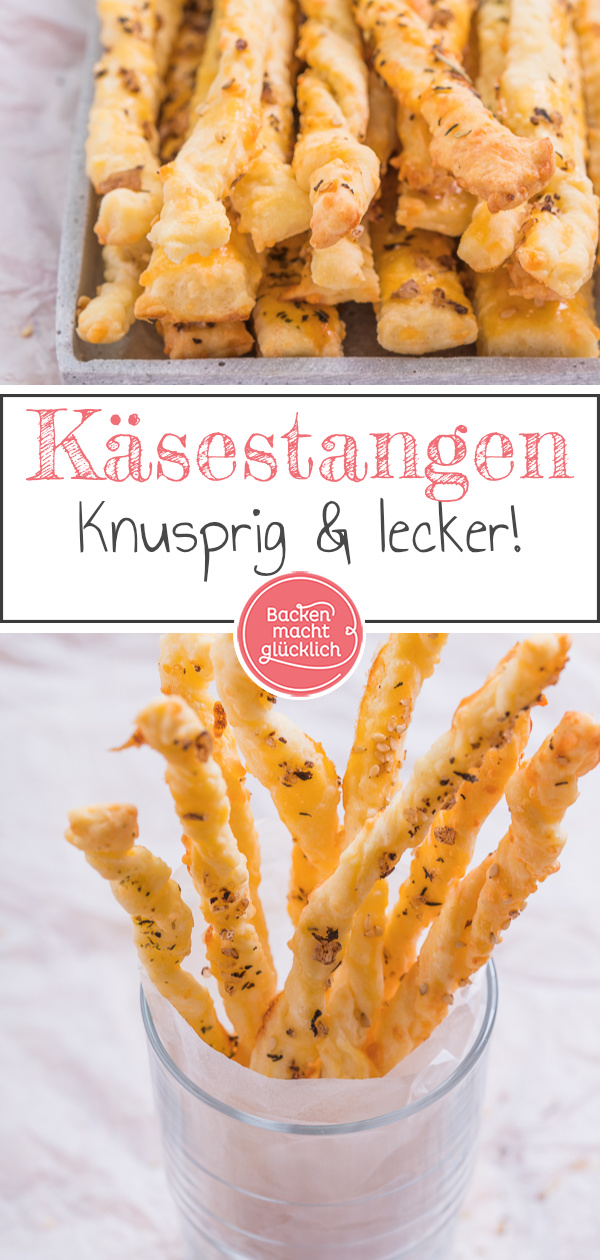 Diese selbstgemachten Käsestangen mit Mürbeteig sind das perfekte Fingerfood - am besten gleich nackbacken!.