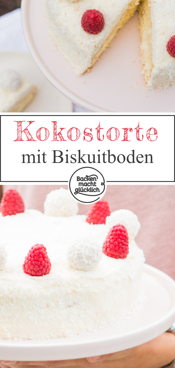 Gelingsicheres Rezept für eine köstliche Raffaello-Torte ohne Gelatine, für uns die beste Kokostorte überhaupt.