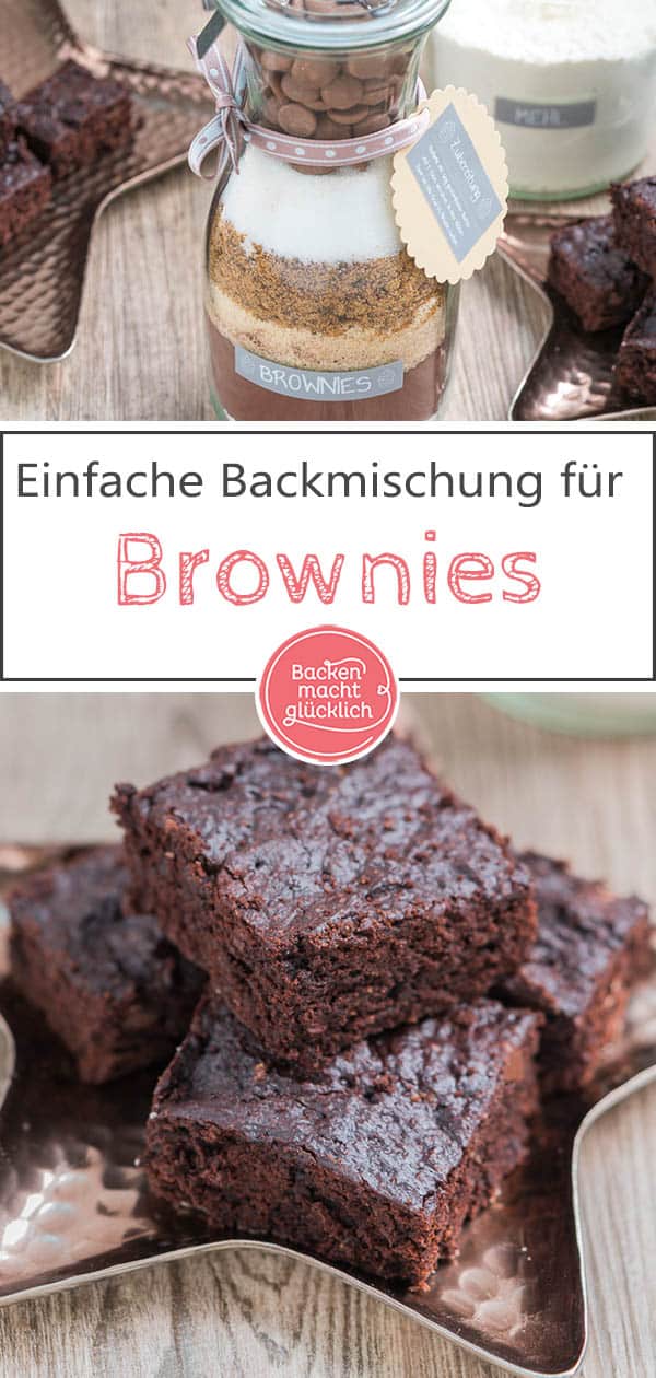 Dieser schokoladige Backmix ist ein schönes, schnell gemachtes Geschenk aus der Küche. Für die köstlichen Brownies aus dem Glas muss der Beschenkte nur noch 2 Eier und 60 g Butter zugeben.