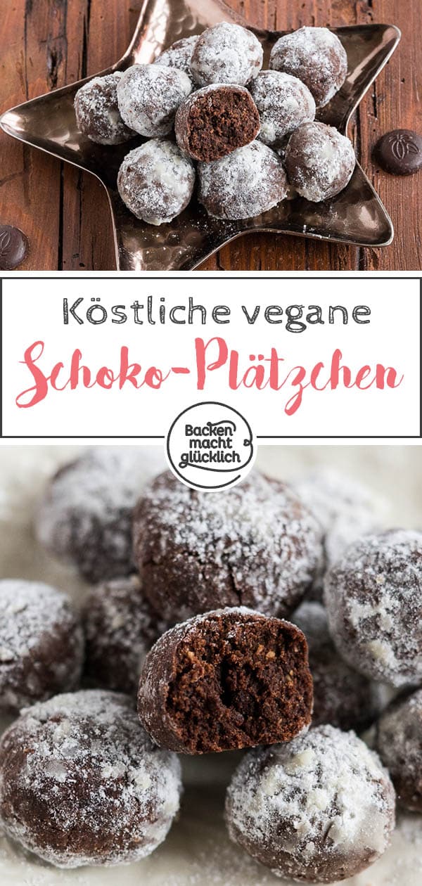 Auf diese veganen Schokokekse bin ich schon ein bisschen stolz. Bei den Schoko-Cookies handelt sich nämlich nicht einfach nur um leckere Schokoladenplätzchen ohne Butter, Eier, Milch und Co – sondern auch um gesunde vegane Cookies! Für diese veganen Kekse lasst ihr ganz sicher gerne mal das ein oder andere „normale“ Plätzchen liegen!