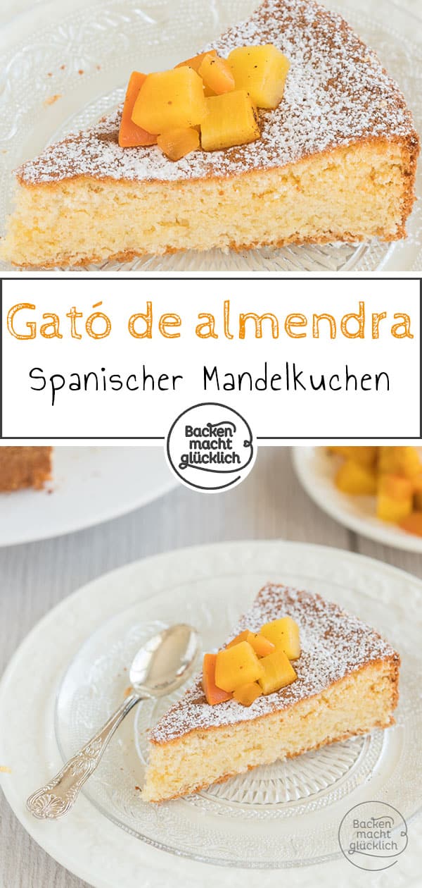 Der Gató de almendra schmeckt unglaublich gut. Der Mandelkuchen aus Mallorca ist köstlich, luftig und saftig zugleich. So ganz nebenbei kommt der spanische Mandelkuchen ohne Mehl aus. Der Teig ist blitzschnell zubereitet. Und als seien das nicht schon ausreichend Pluspunkte für ein Gebäck, handelt es sich auch noch um einen Kuchen aus nur 3 Zutaten (und nein, keine davon ist eine Backmischung ? )