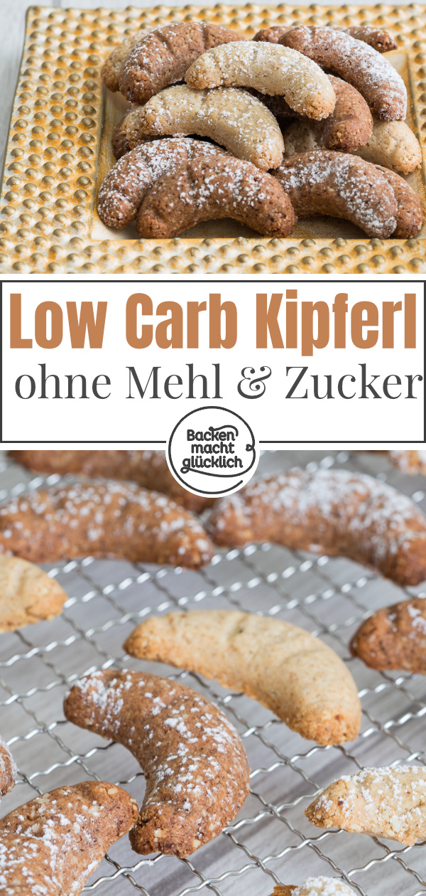 Rezept für tolle Vanillekipferl ohne Mehl und Zucker, die herrlich mürbe werden. Sie sind zudem glutenfrei & proteinreich.