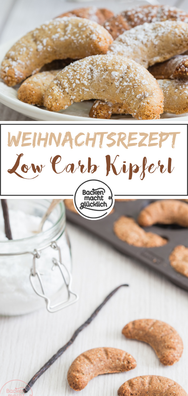 Rezept für tolle Vanillekipferl ohne Mehl und Zucker, die herrlich mürbe werden. Sie sind zudem glutenfrei & proteinreich.