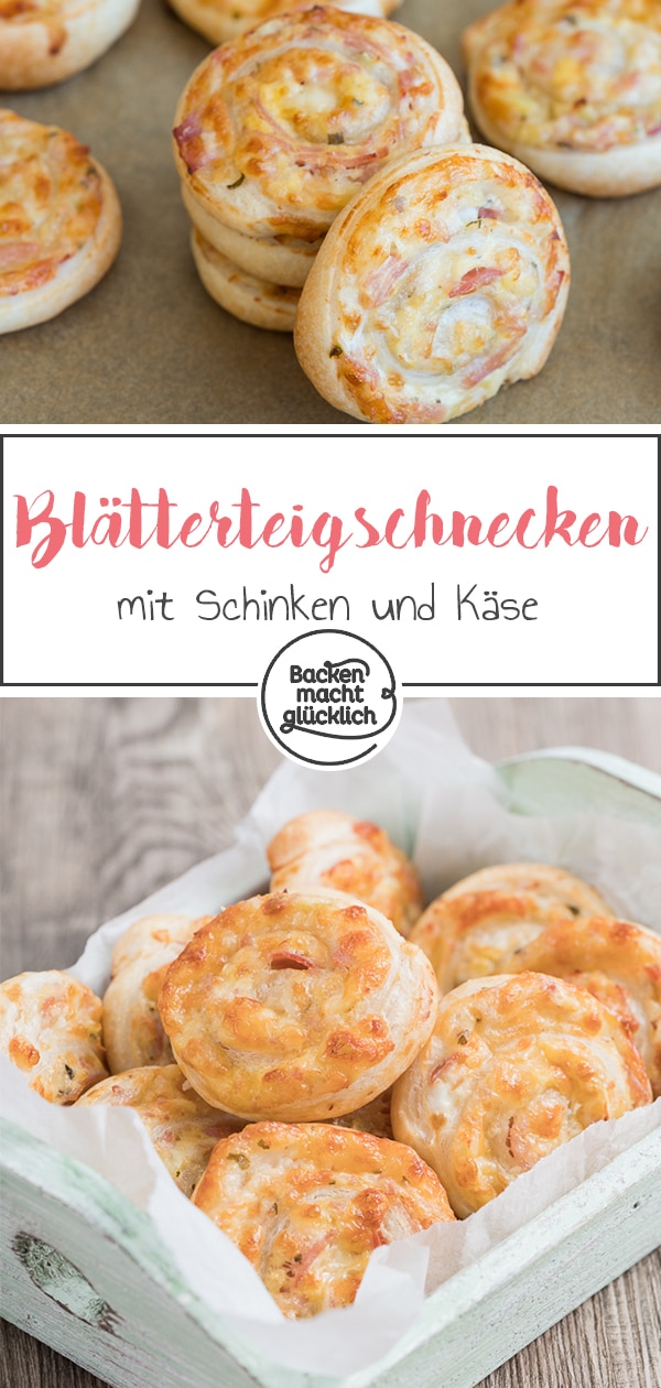 Schnelles Rezept für einfaches Fingerfood. Die Blätterteigschnecken sind idealer Snack für Silvester. Die einfachen Blätterteigschnecken machen sich super auf jedem Silvesterbuffet.