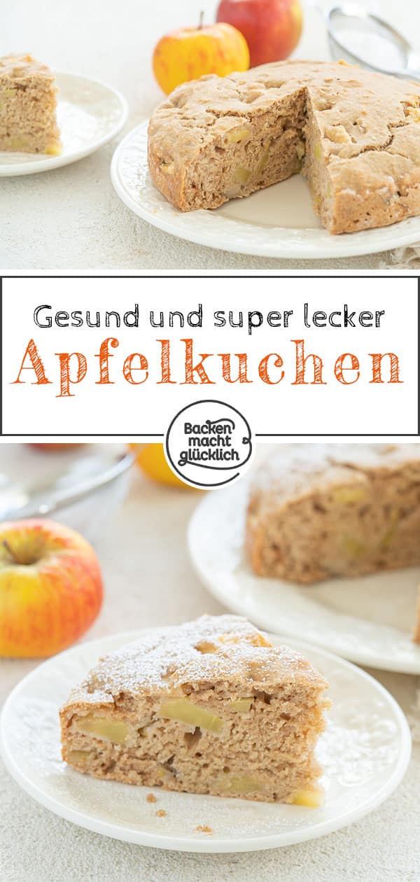 Dieser Apfelkuchen ist vegan, zuckerfrei, kalorienarm - und trotzdem super saftig und fruchtig. Der gesunde Apfelkuchen ist perfekt für Babys, Kleinkinder und gesundheitsbewusste Genießer!