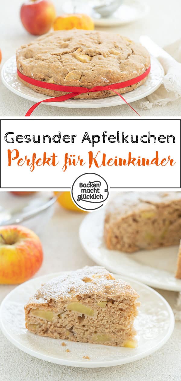 Dieser Apfelkuchen ist vegan, zuckerfrei, kalorienarm - und trotzdem super saftig und fruchtig. Der gesunde Apfelkuchen ist perfekt für Babys, Kleinkinder und gesundheitsbewusste Genießer!