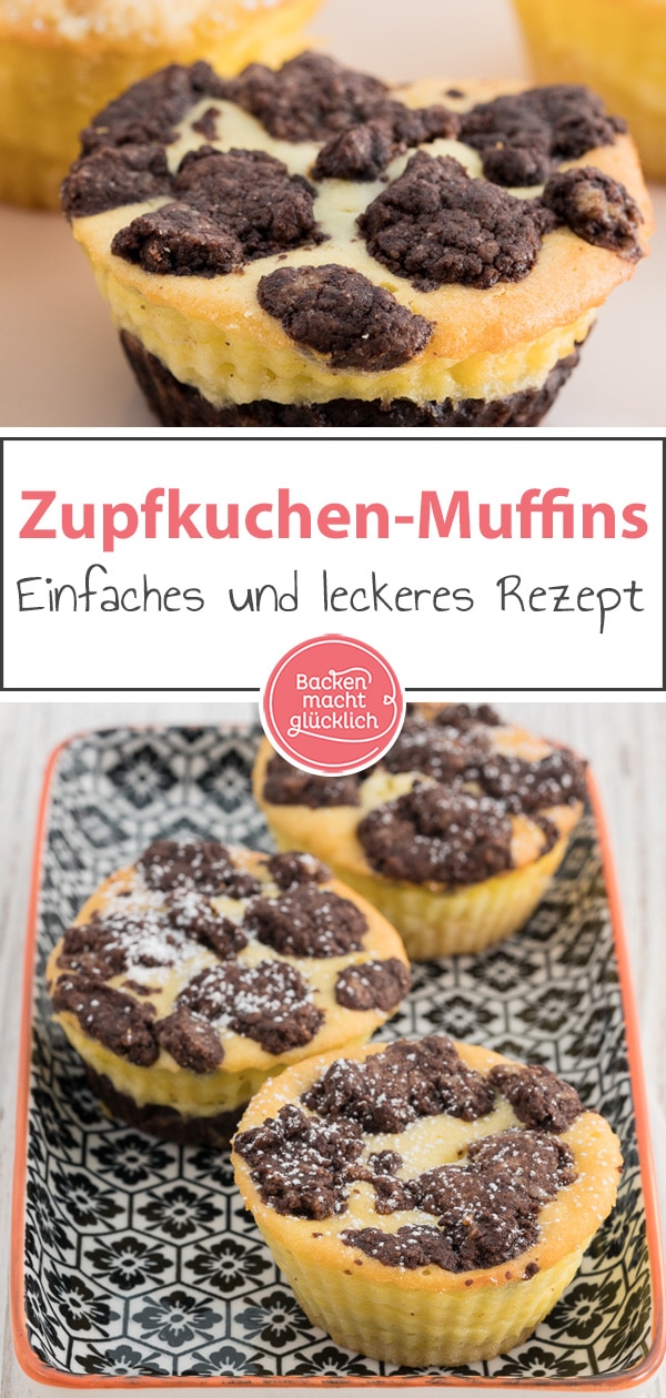 Köstliche Käsekuchen-Muffins mit Streuseln, Mandarinen oder Schokolade. Die einfachen Käsekuchen-Muffins sind knusprig, cremig und super lecker!