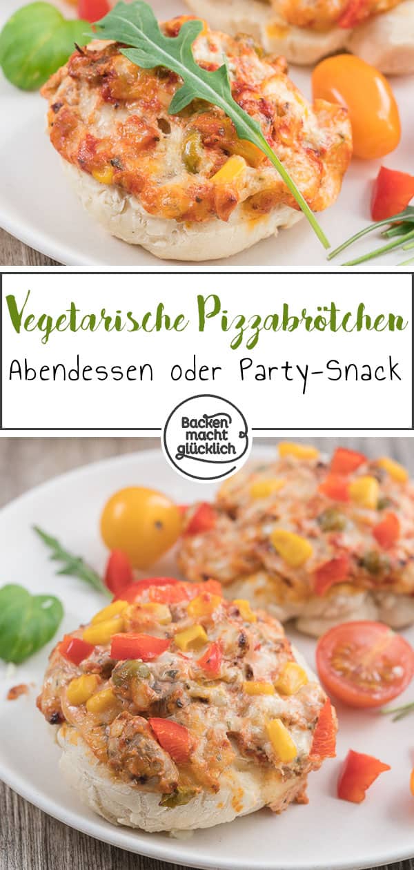 Köstlicher Pizzabrötchen-Aufstrich, der sich gut vorbereiten lässt! Mit diesem einfachen Rezept zaubert ihr leckere Pizzabrötchen. Die vegetarischen Pizzabrötchen eignen sich super als Familienabendessen oder Party-Snack.