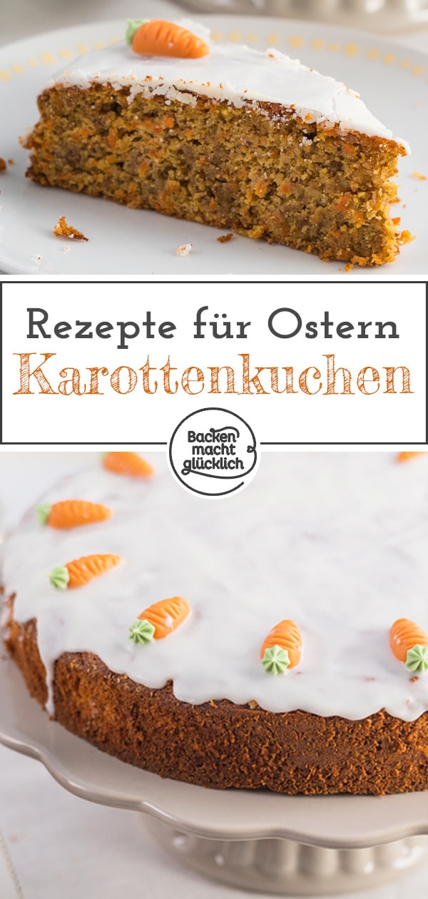 Ein saftiger Möhrenkuchen gehört einfach zum Osterfest! Diesen köstlichen Karottenkuchen ohne Mehl liebt die ganze Familie!