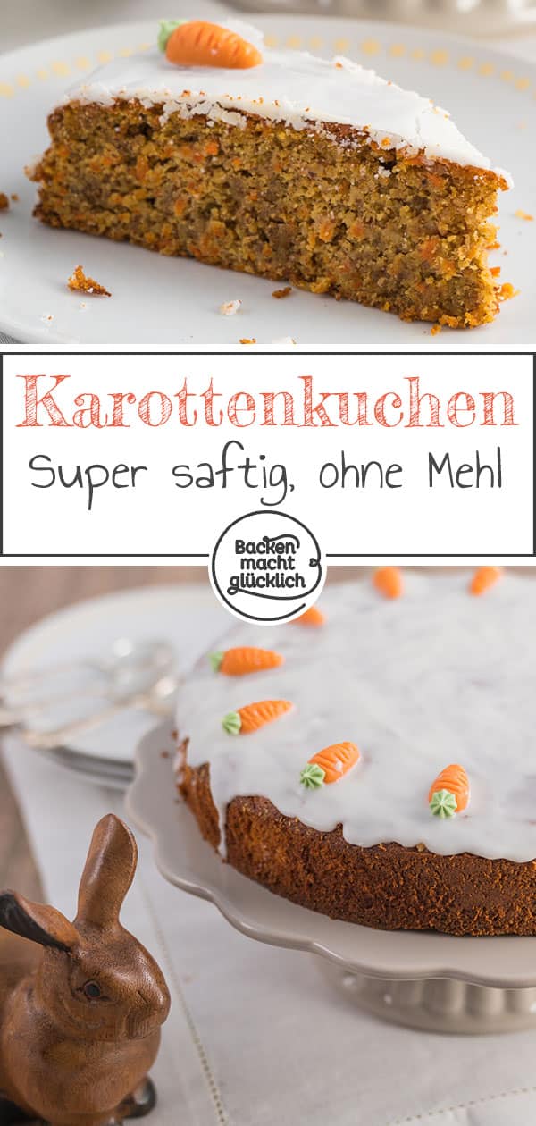 Ein saftiger Möhrenkuchen gehört einfach zum Osterfest! Diesen köstlichen Karottenkuchen ohne Mehl liebt die ganze Familie!