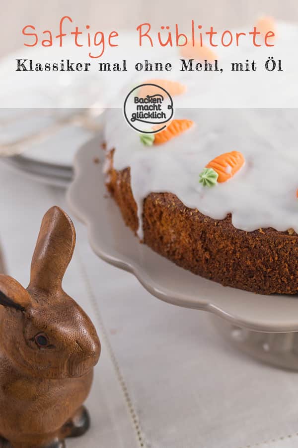 Ein saftiger Möhrenkuchen gehört einfach zum Osterfest! Diesen köstlichen Karottenkuchen ohne Mehl liebt die ganze Familie!