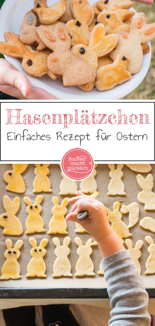 Tolles Rezept für Osterhasen-Kekse, das sich wunderbar für Kinder eignet. Mit diesem einfachen Mürbeteig macht Hasen-Backen Spaß!